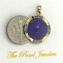 Load image into Gallery viewer, Two-Tone Lavender Jade 14k Gold Pendant