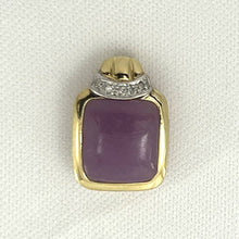 Load image into Gallery viewer, Unique 14k Yellow Gold Diamond Lavender Jade Pendant