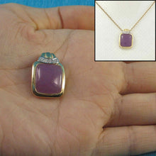 Load image into Gallery viewer, Unique 14k Yellow Gold Diamond Lavender Jade Pendant