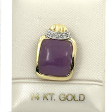 Load image into Gallery viewer, Unique 14k Yellow Gold Diamond Lavender Jade Pendant