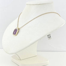 Load image into Gallery viewer, Unique 14k Yellow Gold Diamond Lavender Jade Pendant