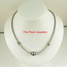 Load image into Gallery viewer, Unique Design Black Tahitian Pearl &amp; Bali Beads Necklace