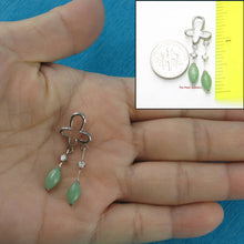 Load image into Gallery viewer, Solid Sterling Silver 925 Unique Green Jade &amp; CZ Pendant