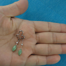 Load image into Gallery viewer, Solid Sterling Silver 925 Unique Green Jade &amp; CZ Pendant