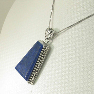Vertical Trapezoid Blue Lapis Lazuli Pendant
