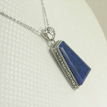 Load image into Gallery viewer, Vertical Trapezoid Blue Lapis Lazuli Pendant