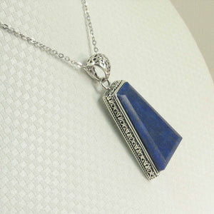 Vertical Trapezoid Blue Lapis Lazuli Pendant