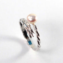 Load image into Gallery viewer, Adjustable Wheat-Style Pink Pearl Ring – .925 Sterling Silver