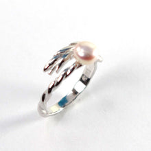 Load image into Gallery viewer, Adjustable Wheat-Style Pink Pearl Ring – .925 Sterling Silver