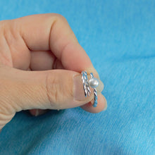 Load image into Gallery viewer, Adjustable Wheat-Style Silver-Gray Freshwater Pearl Ring – .925 Sterling Silver