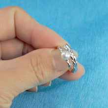 Load image into Gallery viewer, Adjustable Wheat-Style White Pearl Ring – .925 Sterling Silver