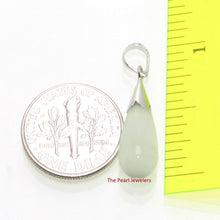 Load image into Gallery viewer, White Cat’s Eye Raindrop Sterling Silver Pendant