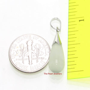 White Cat’s Eye Raindrop Sterling Silver Pendant