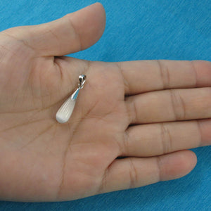 White Cat’s Eye Raindrop Sterling Silver Pendant