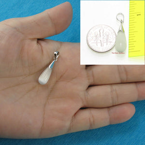 White Cat’s Eye Raindrop Sterling Silver Pendant