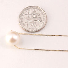 Load image into Gallery viewer, White Cultured Pearl Floating Necklace in 14k Gold