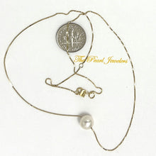 Load image into Gallery viewer, Floating White Pearl Necklace in 14k Yellow Gold