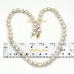 White Akoya Cultured Pearl Necklace with Gold-Plated Alloy Clasp