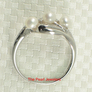 Sterling Silver .925 White Pearl & CZ Cocktail Ring
