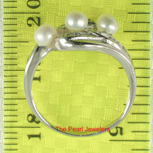 Load image into Gallery viewer, Sterling Silver .925 White Pearl &amp; CZ Cocktail Ring