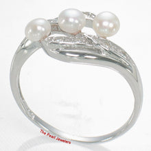 Load image into Gallery viewer, Sterling Silver .925 White Pearl &amp; CZ Cocktail Ring