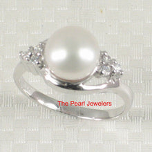 Load image into Gallery viewer, Solid Silver .925 White Pearl CZ Accent Ring