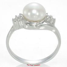 Load image into Gallery viewer, Solid Silver .925 White Pearl CZ Accent Ring