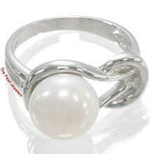 Load image into Gallery viewer, Solid Sterling Silver .925 Love-Knot Freshwater Pearl Solitaire Ring (White)