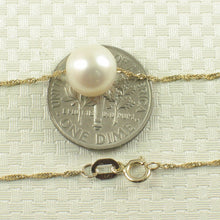 Load image into Gallery viewer, White Pearl on 14k Gold Singapore Chain Necklace
