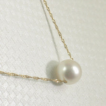 Load image into Gallery viewer, White Pearl on 14k Gold Singapore Chain Necklace
