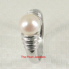 Load image into Gallery viewer, Solid Sterling Silver .925 White Cultured Pearl Solitaire Ring