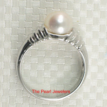 Load image into Gallery viewer, Solid Sterling Silver .925 White Cultured Pearl Solitaire Ring