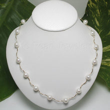 Load image into Gallery viewer, White Pearl &amp; 14k Gold Spiral Tube Tin-Cup Necklace