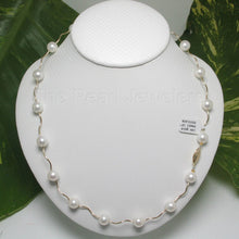 Load image into Gallery viewer, White Pearl &amp; 14k Gold Spiral Tube Tin-Cup Necklace