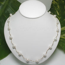 Load image into Gallery viewer, White Pearl &amp; 14k Gold Spiral Tube Tin-Cup Necklace