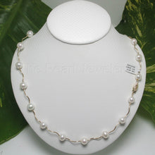 Load image into Gallery viewer, White Pearl &amp; 14k Gold Spiral Tube Tin-Cup Necklace
