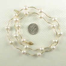 Load image into Gallery viewer, White Pearl &amp; 14k Gold Spiral Tube Tin-Cup Necklace
