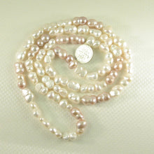 Load image into Gallery viewer, White &amp; Pink Baroque Peanut Shaped Endless Necklace 32”