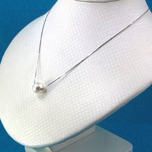 Load image into Gallery viewer, AAA White Pearl Slider Necklace on 14k White Gold