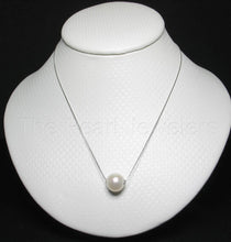 Load image into Gallery viewer, AAA White Pearl Slider Necklace on 14k White Gold