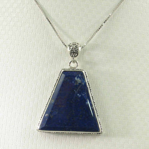 Wide Trapezoid Blue Lapis Lazuli Pendant
