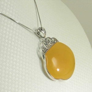 Yellow Agate Lucky Lock Pendant
