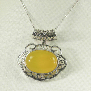 Yellow Agate Lucky Lock Sterling Silver Pendant