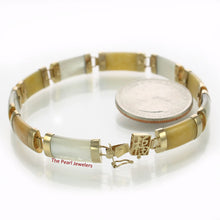 Load image into Gallery viewer, 14k Yellow Gold “Joy” Clasp Yellow Jade &amp; Mother of Pearl Bracelet