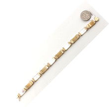 Load image into Gallery viewer, 14k Yellow Gold “Joy” Clasp Yellow Jade &amp; Mother of Pearl Bracelet