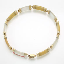 Load image into Gallery viewer, 14k Yellow Gold “Joy” Clasp Yellow Jade &amp; Mother of Pearl Bracelet