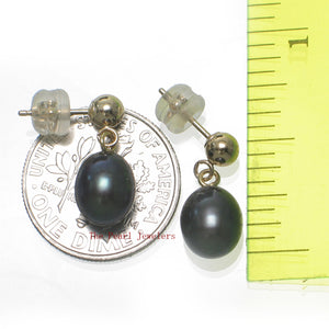 1000011-Black-Freshwater-Pearl-14k-Yellow-Solid-Gold-Earrings