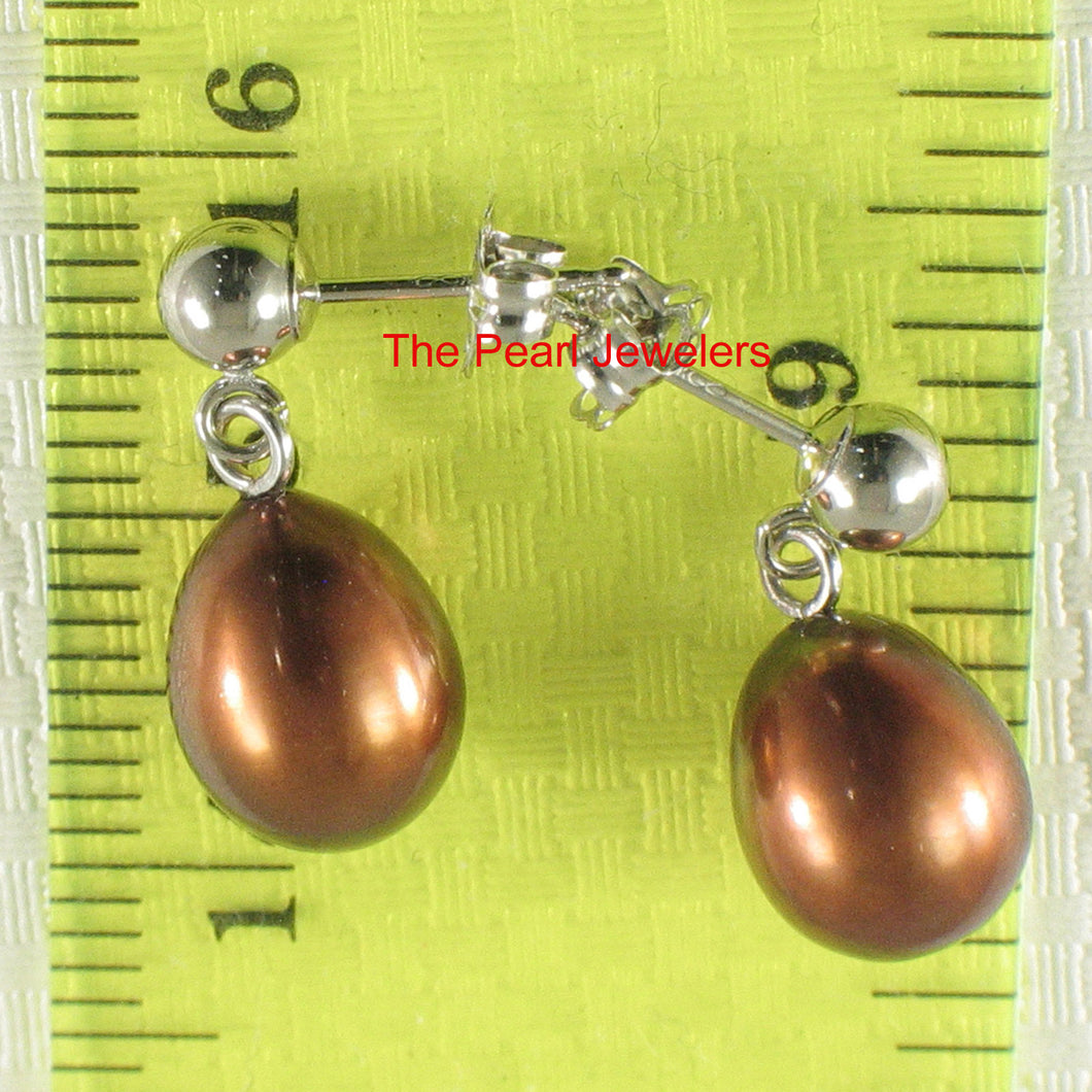 1000018-14k-White-Gold-Ball-Ring-Chocolate-Cultured-Pearl-Dangle-Earrings