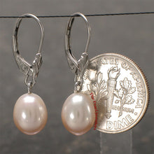 Load image into Gallery viewer, 1000027-Natural-Pink-Pearl-14k-White-Gold-Lever-Back-Earrings
