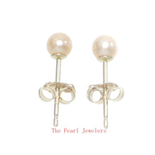 Load image into Gallery viewer, 1000142-14k-Yellow-Gold-High-Luster-Peach-Cultured-Pearl-Stud-Earrings